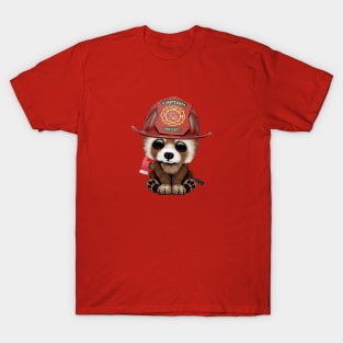 Cute Baby Red Panda Firefighter T-Shirt